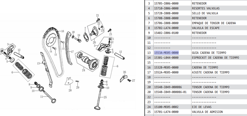 FXR 200 - TENSOR CADENA DE TIEMPO